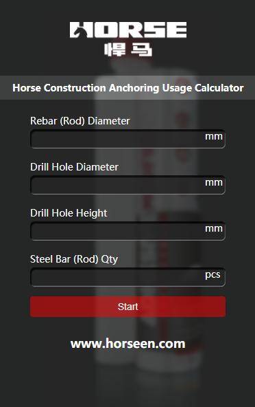 epoxy anchoring usage calculator